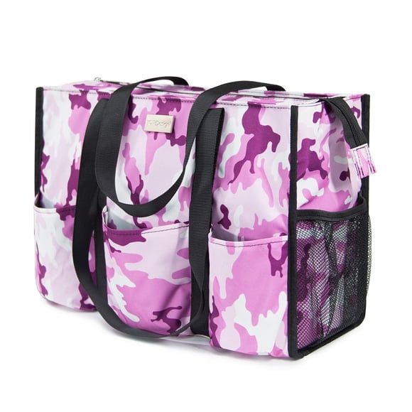 Bolsa TopDesign Utility resistente al agua con 13 bolsillos, color rosa