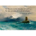 thumbnail image 2 of ArtsyQuotes 18x14 Gold Ornate Wood Framed with Double Matting Museum Art Print Titled - Bible Verse Quote Psalm 19:1, Lev Lagorio, Lofoten Island, 2 of 4