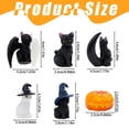 thumbnail image 3 of SeekLGT Halloween Decorations Resin Black and White Cat Figurine, Cute Halloween Desk Decor with Witch Hat, Moon and Pumpkin Statue for Tabletop, Shelf, Mantel, Office, Cake Decoration, 1 pc, 3 of 8