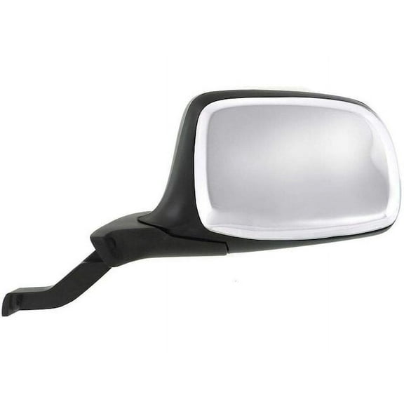 Left Driver Side Manual Mirror - Chrome / Black - Paddle Design - Compatible with 1992 - 1996 Ford F150 1993 1994 1995