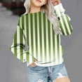 thumbnail image 3 of Girls' Soft T-Shirts New Oversized Sweatshirt for Kids Girls Trendy Striped Long Sleeve Crewneck Pullover Tops Fall Winter Clothes Mint Green 1 Years, 3 of 4