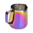 thumbnail image 3 of Tasse à vapeur pour mousseur à lait 350 ml en acier inoxydable coloré avec mousse à l'échelle pour café Matcha Chai Cappuccino Latte et chocolat chaud, 3 of 14