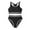 Black, variant on Teen Swimsuits Girls' 2 Piece Knot Front Ruched Triangle Bikini Swimsuit 11Y,12Y,13Y,14Y,15-16Y(Army Green,13-14 Years)