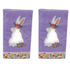 Easter Spring 2-ply Guest Towels Buffet Hostess Paper Napkins White Easter Bunny Silhouette Lavender Background, 40-Count
