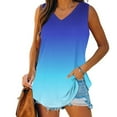 thumbnail image 2 of Quinlirra Tank Tops for Women under $5 Womens Tank Tops Loose Fit V-Neck Print Casual Summer Sleeveless T-Shirt Tops, 2 of 8