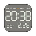 thumbnail image 1 of Metal Brushed Clock Face Wall Clock Multifunctional Electronic LED Alarm Clock, 1 of 10