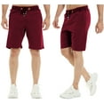 thumbnail image 5 of Tyhengta Mens Shorts Casual Comfortable Workout Shorts Drawstring Zipper Pockets Elastic Waist Winered 40, 5 of 8
