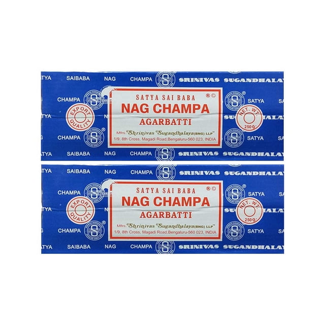 Varillas de incienso Satya Sai Baba Nag Champa, 250 g, paquete de 2