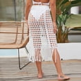 thumbnail image 4 of Sngxgn Women's Summer Solid Split Hem Mini Skirt(White,L), 4 of 7