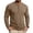 Khaki, variant on hoksml Men's Cotton Fabric Long Sleeve Henley Shirt, 4 Button Placket Solid Color Crew Neck Casual Daily Pullover Top