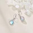 thumbnail image 3 of April Daisy Moonstone Birth Flower Filigree Teardrop Drop Dangle Earrings Sterling Silver Leverback Earrings Jewelry, 3 of 6