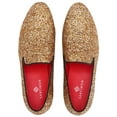 thumbnail image 2 of Santimon Mens Dress Shoes Paillette Loafers Metallic Slip-On Casual Business Shoes Gold 8 US, 2 of 7