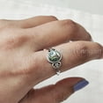 thumbnail image 5 of Natural Abalone Shell Ring, Flat Abalone Shell Gemstone Ring, Tiny Bohemian Ring, 925 Sterling Silver, Designer Womens Ring, Christmas Thanksgiving, Handmade Statement Jewelry, Natural Shell, 5 of 7