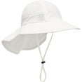 thumbnail image 3 of Muryobao Toddler Kids Baby Girls Boys Sun Hat Summer UPF 50+ UV Protection Caps Wide Brim Neck Flap Beach Play Fishing Hats White  1-3T, 3 of 5