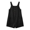 thumbnail image 5 of Sokhug Romper Sleeveless For Women Cotton Button Front with Pockets Casual Loose Fit Summer Jumpsuit Shorts, 5 of 6