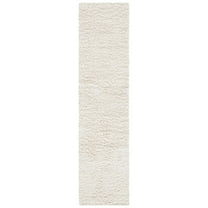 SAFAVIEH Venus Elijah Solid Plush Shag Runner Rug, Ivory, 2'2" x 12'