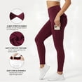 thumbnail image 5 of FLEXVIBE Womens High Waist Full Length Yoga Leggings Workout with Cargo Pockets,Navy blue,US Size L, 5 of 8