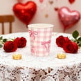 thumbnail image 6 of Coollooc 24Pcs Valentine's Day Themed Disposable Tableware Set, Pink Paper Cup Paper Plates and Paper Napkin Set With Bow Suitable for Valentines Day Party Supplies(D), 6 of 7