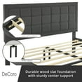 thumbnail image 6 of Modern Sleep Mornington Upholstered Platform Metal Bed Frame, Full, Dark Gray, 6 of 10