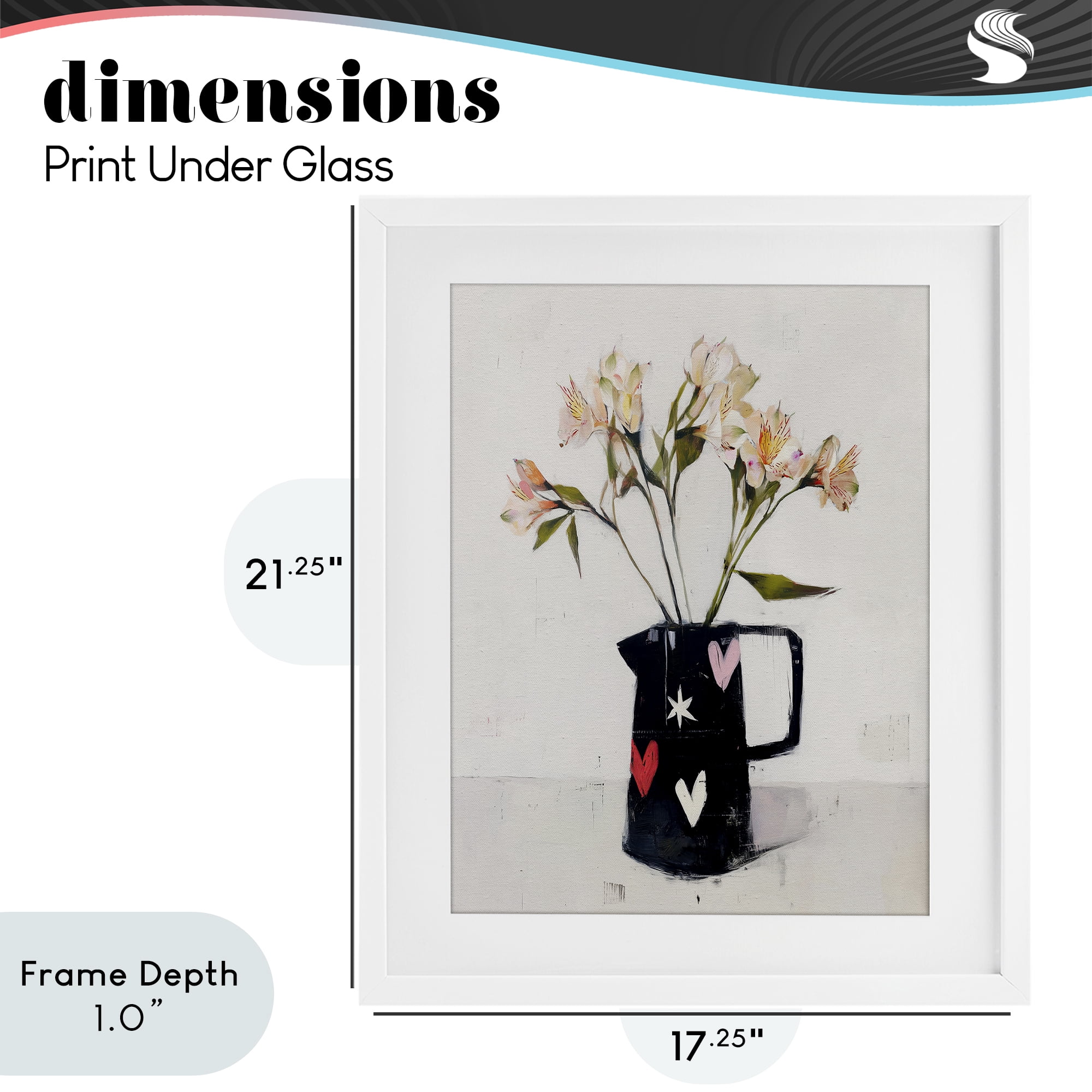 Stupell Industries Urban Mirage of Petals White Framed Print Under Glass, design by Svetlana Aleynikova