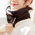 thumbnail image 3 of Lovskoo Women's Winter Neck Gaiters Solid Color Button Scarf Thermal Thick Warm Fleece Lined Cold Weather Neck Warmer Brown, 3 of 4