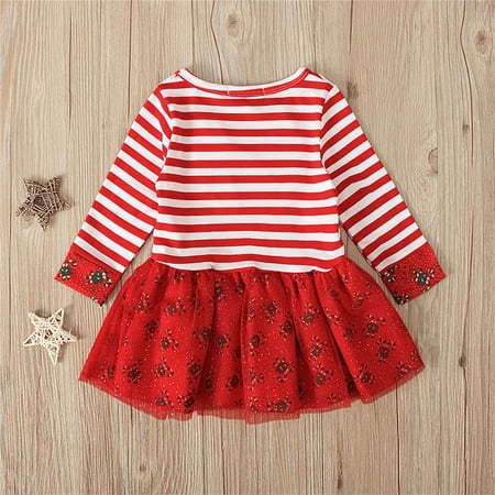 

Cathalem Rainbow Tunic Girls Toddler Kids Baby Girls Warm Set Christmas Deer Striped Princess Tulle Vintage Girls Dress Dress Red 18-24 Months