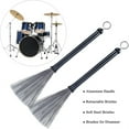 thumbnail image 5 of 2PCS Drum Brushes Retractable Drum Wire Brushes Drum Sticks Brush with Comfortable Aluminum Handles, Perfect Gift for Rock Band, Jazz Folk, Cajon, Drummers, Music Lovers, Beginners (Black), 5 of 7