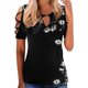 thumbnail image 1 of Gibobby Playera Corte clásico para Mujer Camiseta manga corta con estampado flores y botones para mujer, camiseta manga corta, informal, Sexy, verano, para (Negro,G), 1 of 4