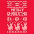 thumbnail image 3 of Tee Hunt Meowy Christmas T-Shirt Cat Christmas Xmas Ugly Sweatshirt Mens Shirt, Yellow, Large, 3 of 5