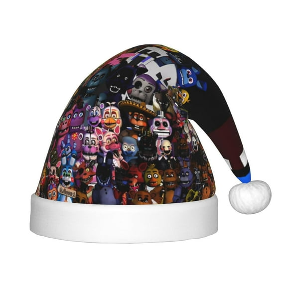 Saiise Five Nights At Freddy'S Christmas Hat,Santa Hat for Kids & Baby,Xmas Hat,Unisex Velvet Classic Santa Claus Hat for New Year Party