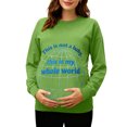 thumbnail image 2 of RKSTN Women's Maternity Sweatshirts Plus Size Crewneck Pregnancy Graphic Print Pullover Hoodless Sweatshirts Top Womens Casual Oversized Round Neck Loose Comfy Funny Printed Long Sleeve T Shirts, 2 of 7