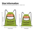 thumbnail image 2 of Xecao Fresh Sushi Pattern Sports Drawstring Backpack - String Swim Gym Bag with Wet Proof Pocket for Women&Men-Small, 2 of 6