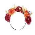 thumbnail image 2 of Serre-tête à Moins de 5 $ Serre-Têtes à Fleurs Rouges pour Femmes Couronne de Roses Rouges Fleur d'Halloween Cheveux de Fleur Coiffe de Demoiselle d'Honneur Jour des Morts Couronne Florale pour Maternité Mariage, 2 of 3