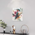 thumbnail image 3 of VELVET Watercolor Hummingbird Wall Art Country Flower Bird Pictures Wall Decor Colorful Canvas Painting Modern Home Artwork Decorations for Bathroom Bedroom Living Room Office 12x18inch Framed, 3 of 7