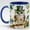 Accent Mug - As image, variant on Lucky Shamrock Owl Ceramic Mug - Cute Owl Coffee Cup with Faux Stained Glass 3D Artwork, Green Clover Branch Design