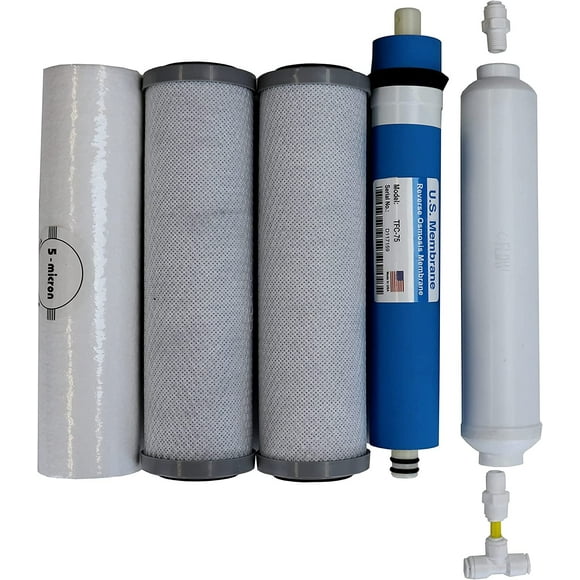 Compatible APEC Complete 5 stage high capacity filter set for model ROES-75 RO Reverse Osmosis systems FILTER-MAX-ES75, 100% compatible + and tech support, provided by Alton