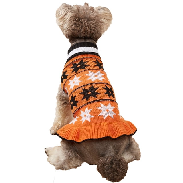 Ropa para mascotas Longitud media cuello alto punto ondulado trébol de cuatro hojas ropa para mascotas de Halloween