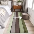 thumbnail image 4 of 2'x6' Rug Runners for Hallways Kitchen, Nautical Anchor Non Slip Entryway Beside Floor Carpet Runner, Farmhouse Sage Green Brown Wooden Grain Laundry Room Bedroom Throw Rugs Mat for Family Pet, 4 of 8