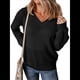 thumbnail image 2 of Suéteres de Punto para Mujer, Otoño, Cuello en V, Larga, Suéter Informal Holgado. Negro XS, 2 of 6