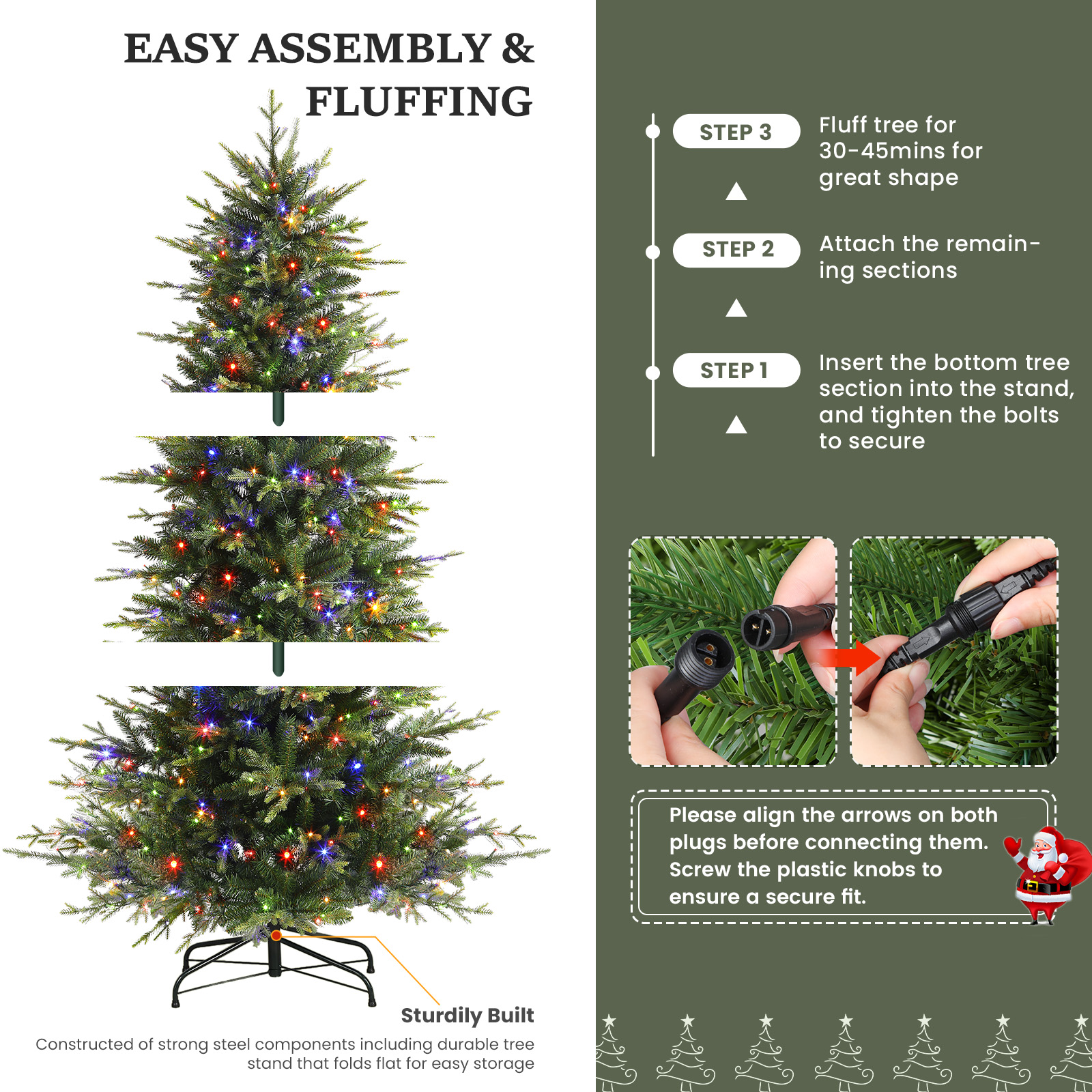 Lolsea 7 Ft Prelit Aspen Noble Fir Artificial Christmas Tree photo 4