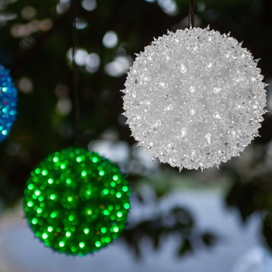 7.5" Cool White LED Starlight Sphere Outdoor Hanging Ball Lights Christmas Balls, Wedding Lights, Outdoor Party Lights