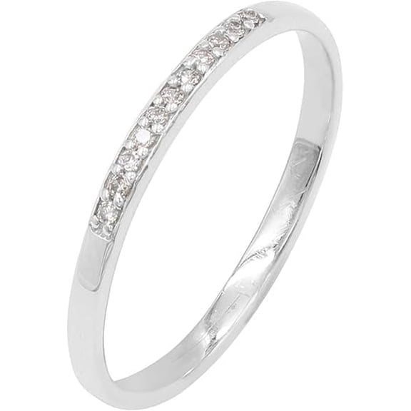 JAY JOOLS Crystal Stackable Eternity Ring for Women, 925 Sterling Silver, Dainty Minimalist Band