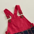 thumbnail image 6 of Cjfdfy Toddler Baby Boy Girl Christmas Overalls Outfit Plaid Print Adjustable Straps Sleeveless Jumpsuits Infant Cute My First Christmas Fall Winter Clothes 0-3Y, 6 of 9