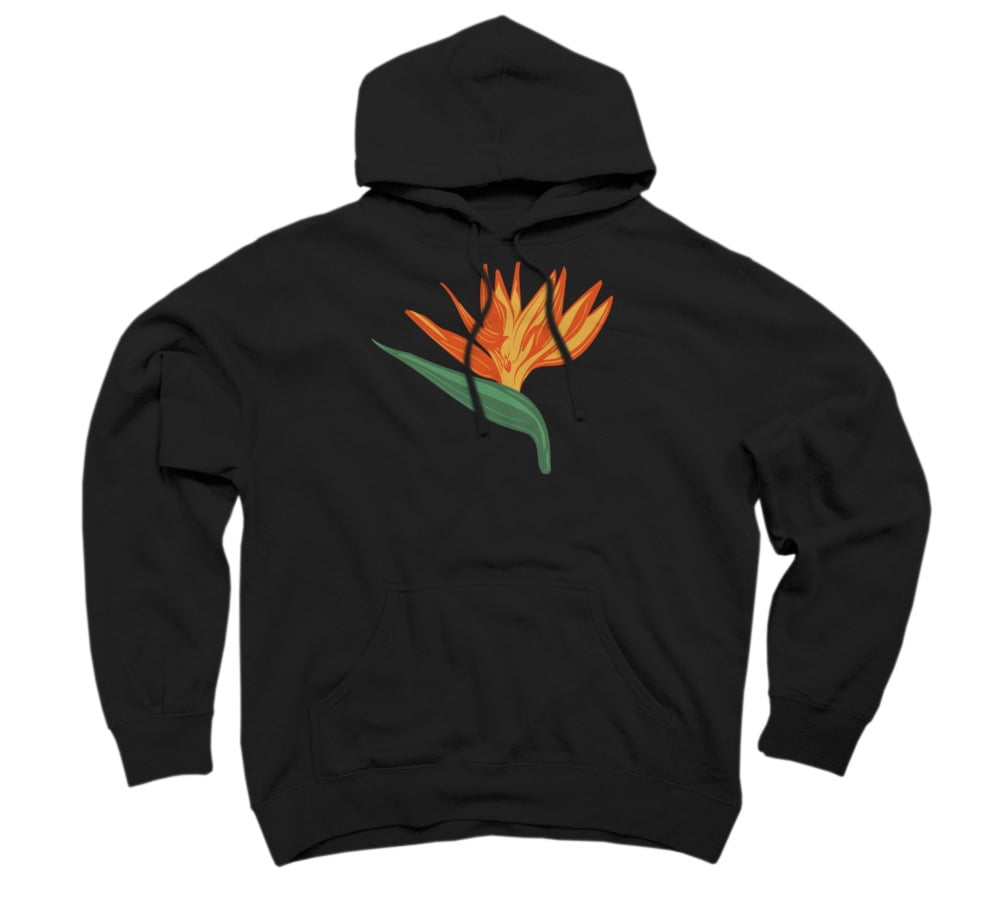 Bird of Paradise' Floral Illustration Navy Blue Graphic Pullover Hoodie -  Design By Humans S - Walmart.com