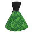 thumbnail image 4 of Brilliant St. Patrick's Day Dress Fashion Women Summer Square Neck St. Patrick Clover Printing Loose Sleeveless Dress Green Dresses 2024(Black,XL), 4 of 4