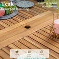 thumbnail image 5 of SUMMIT LIVING Acacia Wood Expandable Outdoor Dining Table, Patio Oil Finished Natural Wood Table with Umbrella Hole, Suitable for 6-8 Person, 5 of 8