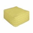 thumbnail image 1 of Yellow Rectangle Pouf, Moroccan Trellis Pattern in Yellow Tones Vintage Eastern Pattern, Under Desk Foot Stool for Living Room Office Ottoman with Cover, 25", Mustard Yellow White, by Ambesonne, 1 of 4