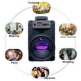 thumbnail image 5 of Portable Bluetooth Speaker with Karaoke Mic, LED RGB Light, 1500mAh Battery, Wireless Remote, AUX/TF/USB/FM, Ideal for Outdoor & Indoor Use, 5 of 7