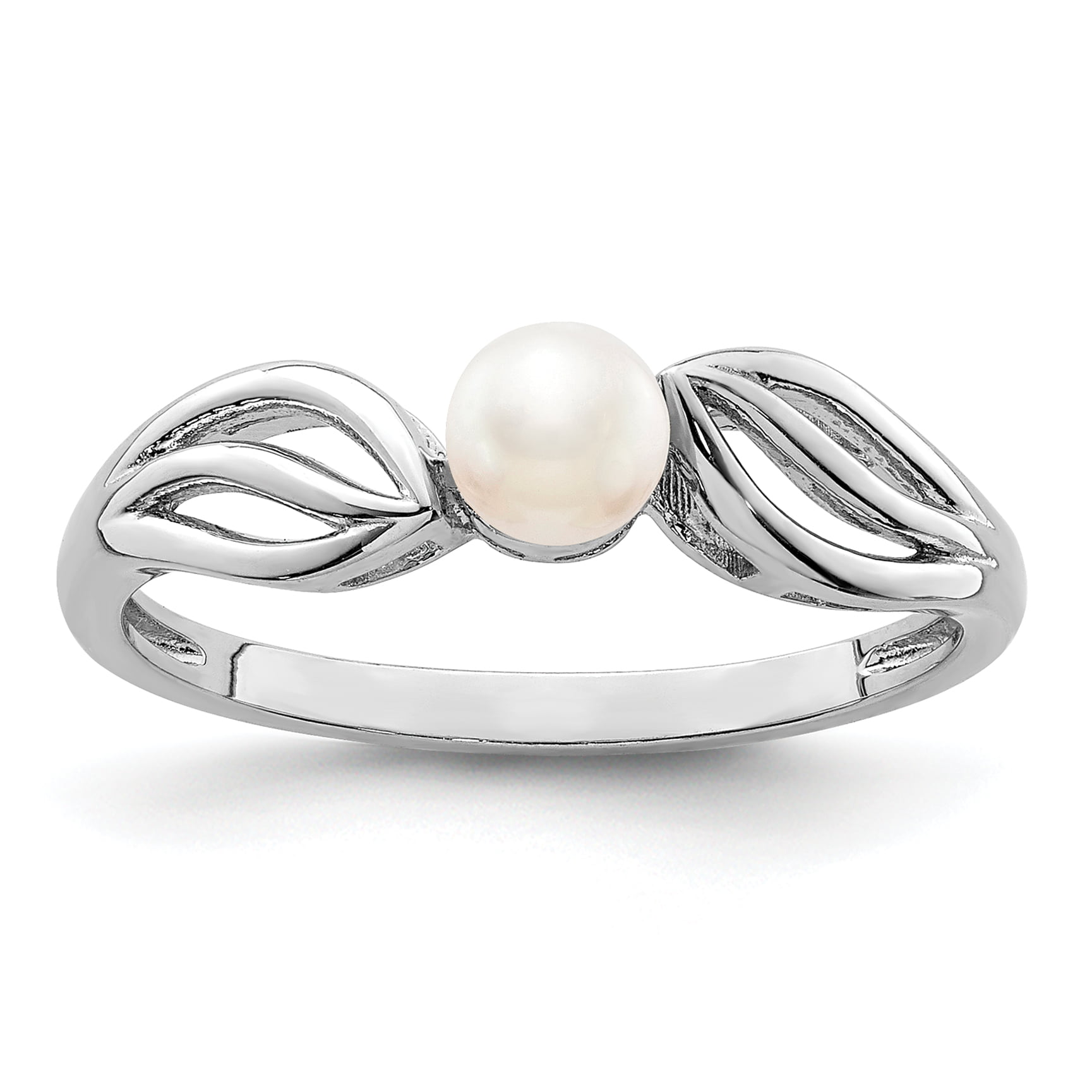 925 Sterling Silver Cultured Pearl Womens Band Ring