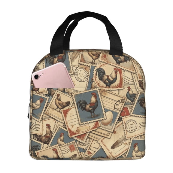 Chicken Lunch Bag Reusable Zipper Closure Leakproof Insulated Lunch Box Cooler Tote Bag Food Container Snack Bag